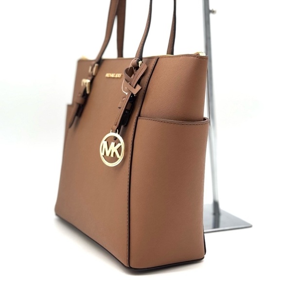 Michael Kors Large Charlotte Tote Bag Luggage Brown - Picture 3 of 10